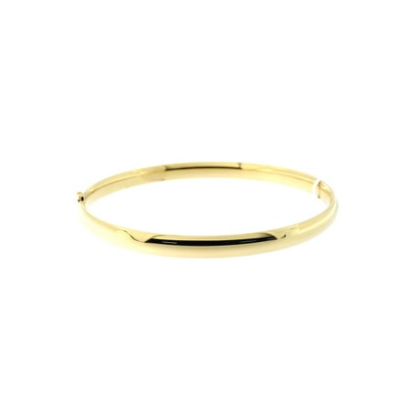 10k Yellow Gold 5mm Polished Bangle Bracelet, 7"