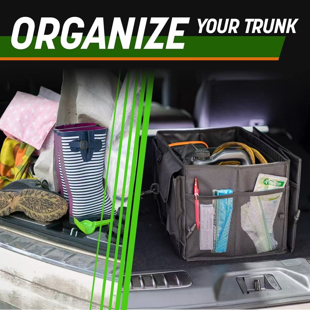 Foldable Car Organizer for Trunk & Back Seat Storage Box, Organization for Car Accessories, Tools, Sundries, Car Essentials