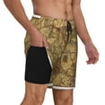thumbnail image 3 of Picia World Map1 pattern Mens Swim Trunks with Compression Liner Stretch Beach Shorts Quick Dry with Zipper Pockets No-Chafing Board Shorts-Large, 3 of 9