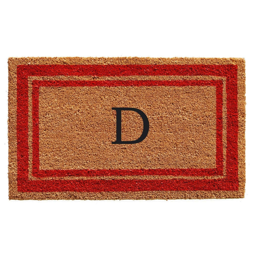 Red Border Monogram Doormat (Letter A)