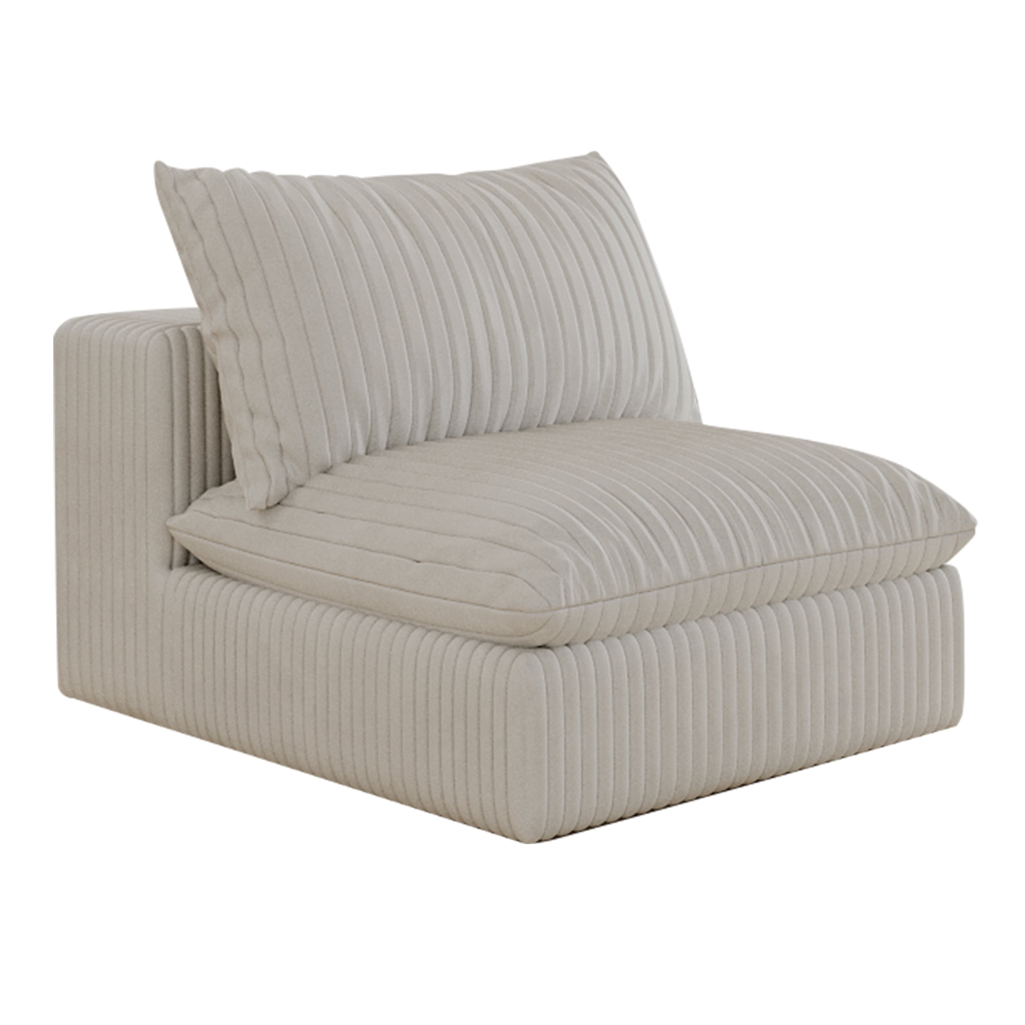 Corduroy Deep Seat Sofa Couch with Removable Cushions, No Assembly Needed, Ideal for Living Room, Bedroom, Apartment, Conference Room