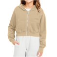 thumbnail image 2 of YOUYEDIAN Cropped Jacket for Girls Long Sleeve Fleece Hoodie Casual Fashion Hooded Coats, 2 of 5