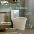 thumbnail image 3 of HOROW Porcelain Skirted One-Piece Toilet, Elongated Bowl, Soft Closing Seat, Dual Flush, 12-Inch Rough-In, ADA, 3 of 12