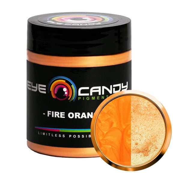 Eye Candy Mica Powder Pigment “Fire Orange” (25g) Multipurpose DIY Arts and Crafts Additive | Woodworking, Epoxy, Resin, Natural Bath Bombs, Paint, Soap, Nail Polish, Lip Balm (Fire Orange, 25G)