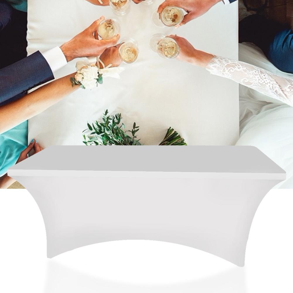 Ccdes Rectangular Table Cover Elastic Tablecloth for Wedding Banquet