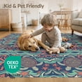 thumbnail image 4 of ODIKA 8'x10' Washable Area Rug Underwater Tropical Coral Reef Animal Scene Sea Turtle Ocean Playful Expressive for Living Room, Under Sectional, Family , Durable, Non-Slip, 4 of 7