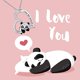 thumbnail image 3 of Collar de panda Regalos para el día de la madre Colgante de corazón de animal lindo de plata de ley 925 - Te amo para siempre Joyas para mujer Chica Panda Loversilver JAMW Sencillez, 3 of 5