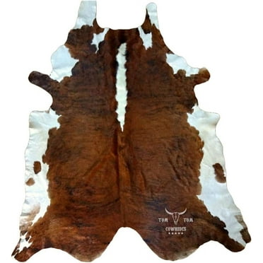 Tom Tom Cowhides Tricolor Exotic Cowhide Hide Rug, 7X6 Ft, New