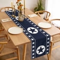 thumbnail image 3 of Western Star Ethnic Table Runner - 36 Inch Long, Kitchen Dining Table Runner Dresser Scarves, Navy Blue Texas Ethnic Stars Vintage Farmhouse Decor for Coffee Tables Wedding Party Banquet, 3 of 8