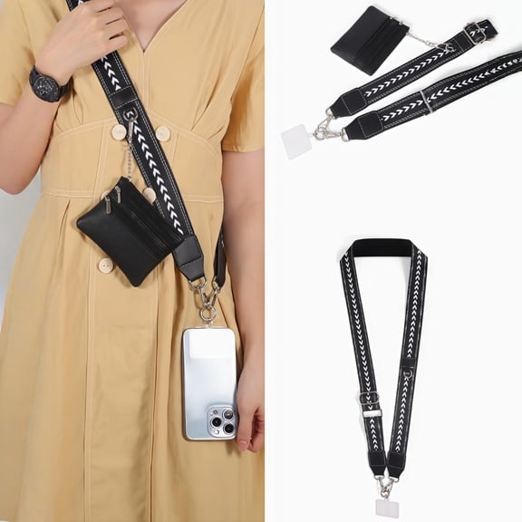 Convenient Detachable Phone Case Lanyard Strap in Versatile Black Color