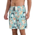 thumbnail image 2 of Bixox Men's Colorful Dog printing Casual Classic Fit Short Summer Beach Shorts, 2 of 6