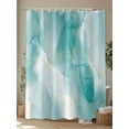 thumbnail image 4 of Teal Marble Shower Curtain, Golden Lines Modern Abstract Teal Ombre Waterproof Shower Curtain Set with 12 Hooks Lightweight Washable Fabric Shower Curtains for Bathroom 72x84 Inches, 4 of 6