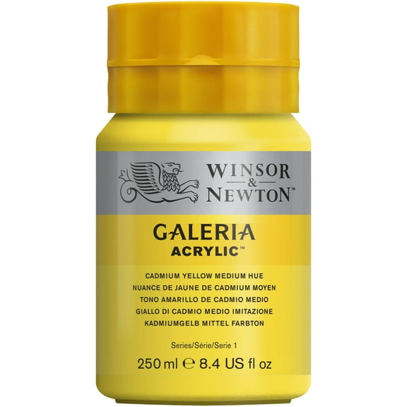 Winsor & Newton Galeria Acrylic, 250ml Squeeze Bottle, Cadmium Yellow Medium