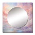 thumbnail image 2 of Designart "Cotton Candy Skies at Sunset III" Landscapes Square Mirror Wall Decor Traditional - Large Pink Square Bathroom Mirror - Square Printed Wall Mirror Art, 2 of 5