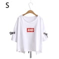 thumbnail image 1 of Camiseta casual de mujer con cuello redondo, media manga, blusa de algodón suelta para chica sidaley AP001743-09, 1 of 7