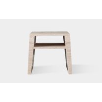 Mofit Home, Zinnia Travertine Square Side Table, 1pc, Modern, Elegant, living room, Furniture for living room.