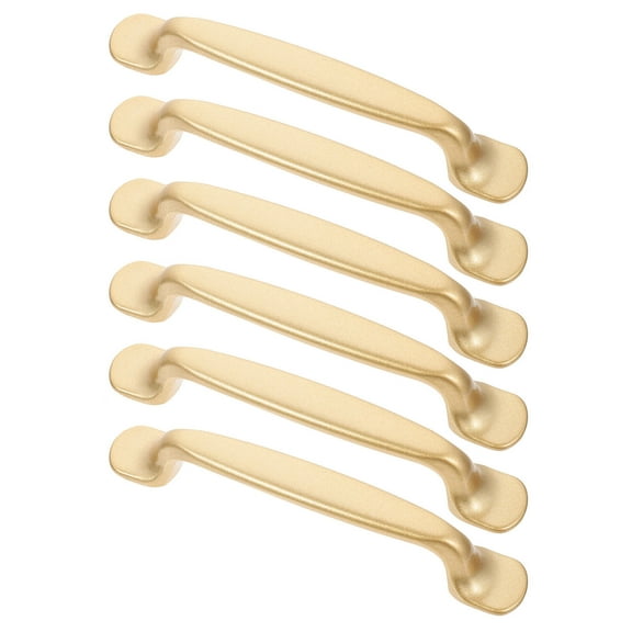 Tineasur 6pcs Elegant Golden Handles for Cupboards and Kitchen Drawer Pulls