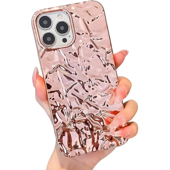 Case for iPhone 11 Pro,Shiny Luxury Designer Tin Foil Pleated Electroplated Sparkly Silicone Slim Fit Soft TPU Protective Glossy Phone Case for Girls Women for iPhone 11 Pro 5.8 inch (Gold)