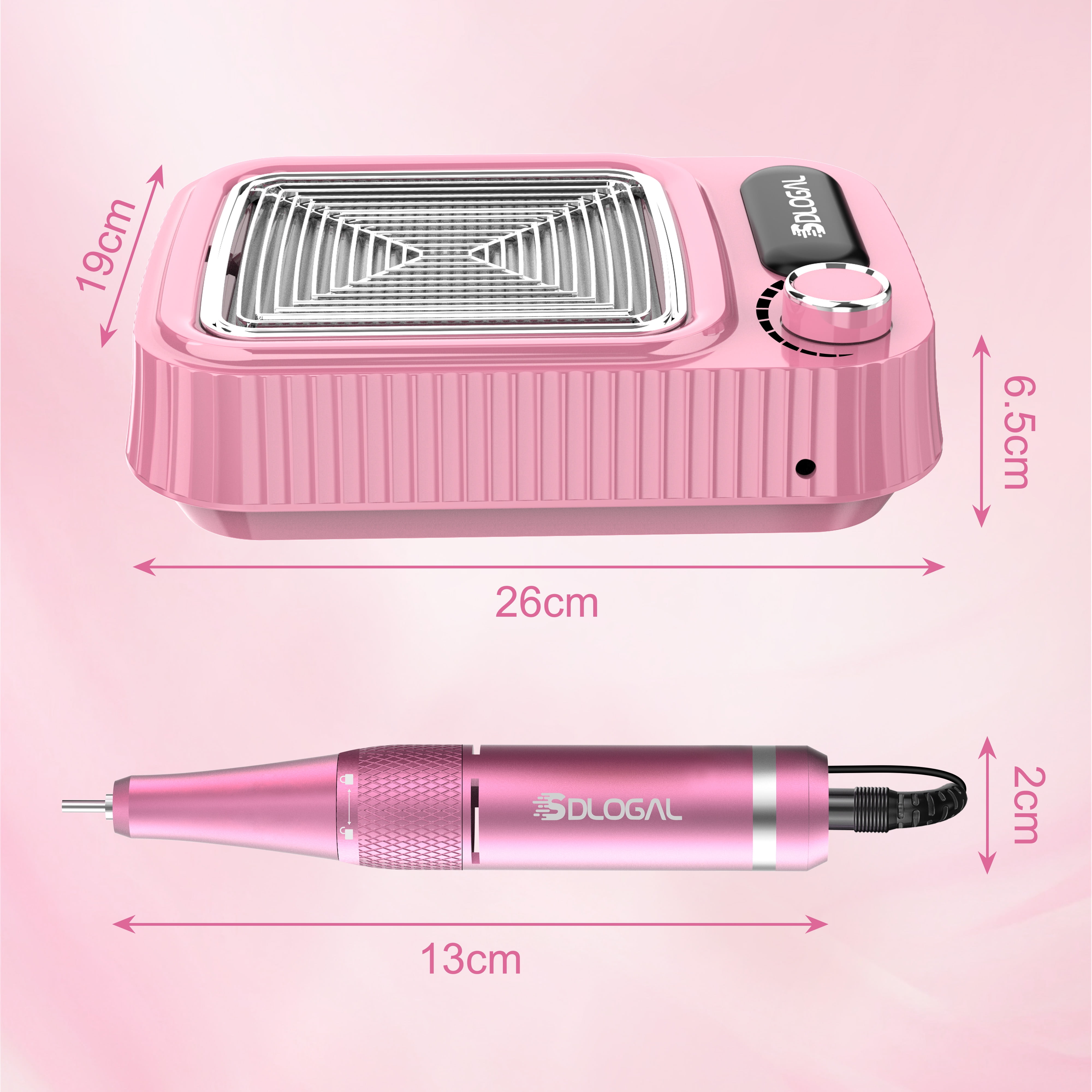 Sdlogal 3-in-1 Electric Nail Drill Polisher with Vacuum Cleaner, 45000 RPM, Polishing,Variable Speed
