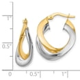 thumbnail image 3 of FB Jewels Leslie's 14K Two Tone Gold Polished Twisted Double Hoop Earrings, 3 of 3