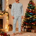 thumbnail image 2 of successthop Pajamas Couple Set Letter Long Sleeve Crewneck Pullover Top with Pocket and Full Pj Bottom Sleepwear White L, 2 of 8