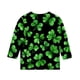 thumbnail image 4 of Blusas y camisas de manga larga y cuello redondo para niños, tallas medianas y grandes, informales, con estampado de San Patricio, mangas a ochos y cuello redondo, camisetas para niños., 4 of 5