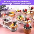 thumbnail image 4 of 50Pack 2 Compartment Cupcake Containers,Stackable Cupcake Boxes,2 Cavity Clear Cupcake Holder,Deep Dome Cupcake Carrier with Lid for Cupcakes Muffins Pies,BPA-Free, 4 of 7