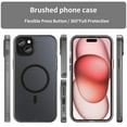 thumbnail image 4 of For iPhone 15 Plus MagSafe Frosted Translucent TPU + PC Full Coverage Phone Case,Black,For iPhone 15 Plus, 4 of 16