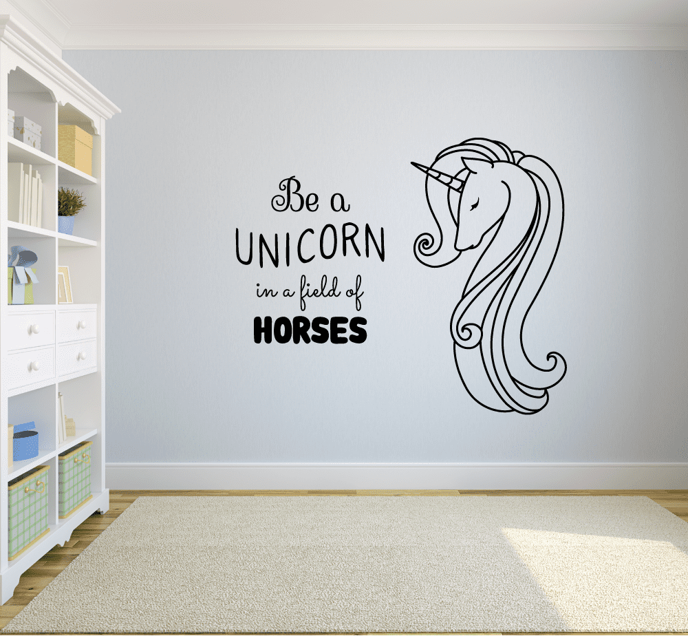 Mural Home Decor Be Yourself Unicorn Quote Vinyl Wall Art Sticker Decal 
