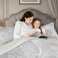 thumbnail image 5 of meiyoeat Silver Swirl Striped 7-Piece Twin Bedding,Modern Minimalist Artwork Bedding Comforter Set For Girls,Light Gray Reversible, 5 of 7