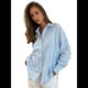 thumbnail image 1 of Camisas de Mujer con Botones, Blusas Clásicas A Rayas de Larga con Cuello y Bolsillo para Oficina Azul XL, 1 of 7
