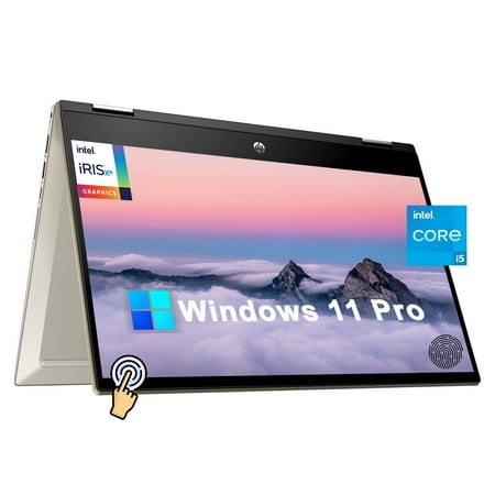 HP Pavilion X360 2-in-1 14" FHD Touchscreen Convertible Business Laptop[Windows 11 Pro], Intel 4-Core i5-1135G7, 8GB RAM, 256GB SSD, Iris Xe Graphic, Fingerprint Reader, Backlit KB, Wi-Fi 6, w/Battery