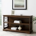 thumbnail image 2 of 52" Lateral Bookshelf with Decorative Metal Sides - Dark Walnut, 2 of 7
