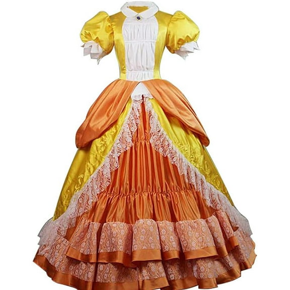 Women's Princess Peach Dress Orange Dress Adult