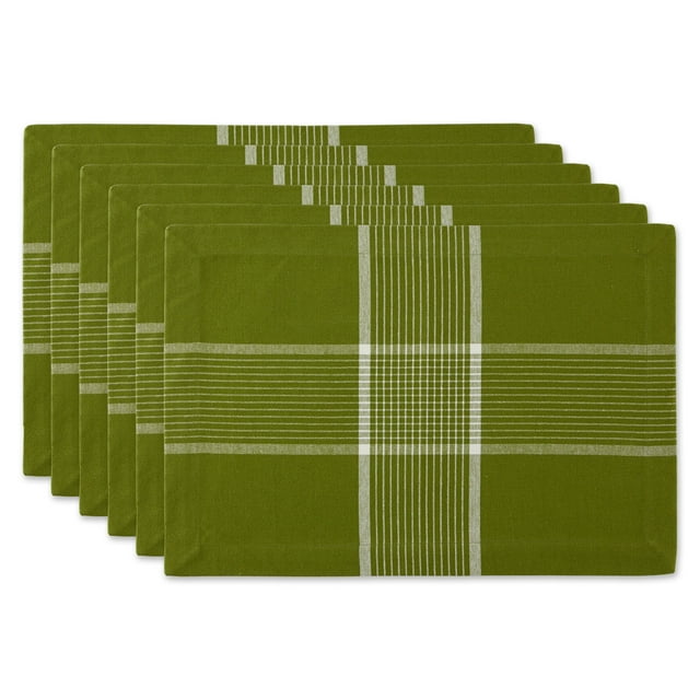Design Imports CAMZ12305 DII Fiesta Ensemble de 6 Napperons à Carreaux Verts