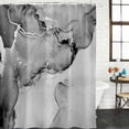 thumbnail image 3 of Marble Grey Waterproof Fabric Shower Curtain,Modern Abstract Ink Painting Luxury Waterproof Fabric Shower Curtain for Bathroom Curtains Bathtubs Hotel Shower Curtains with 12 Hooks Small 36x72in, 3 of 8