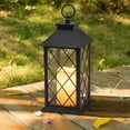 thumbnail image 5 of YAKii 13" Decorative Candle Lantern with LED Flameless Candle and Timer, Plastic LED Candle & Holder, Indoor & Outdoor Hanging Lights Thanksgiving &Christmas Day Decorations (Black 2 PCS), 5 of 5