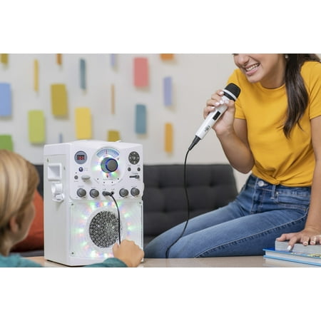 Singing Machine - CD+G Bluetooth Karaoke System - White
