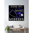 thumbnail image 2 of Thank You Frontline Workers (Blue On Black) Poster Wall Art, Modern Wall Decor, 16x24 UNFRAMED, 2 of 3