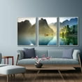 thumbnail image 2 of IDEA4WALL Framed Wall Art Print Set Thai Ocean Shack with Mountains at Dawn Nature Wilderness Photography Realism Rustic Scenic Colorful Ultra for Living Room, Bedroom, Office - 24"x36"x3 White, 2 of 4