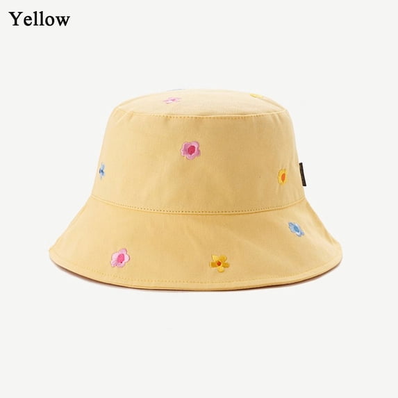 Fashion Outdoor Travel Sunscreen Fisherman Hat Cotton Sun Cap Bucket Hat YELLOW