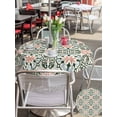 thumbnail image 5 of Outdoor Tablecloths with Umbrella Hole & Zipper, Boho Flowers Round Tablecloth 54 Inch, Farmhouse Abstract Geometric Patterned Waterproof Table Cloth, Patio/Pool/Picnic Table Covers, 5 of 8