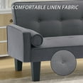 thumbnail image 6 of Bianlte 72" Futon Sofa Bed,Upholstered Folding Futon Sofa Couch,Modern Sofa Twin Size Futon Bed with Removable Armrests for Compact Living Space,Apartment,Gray03, 6 of 8