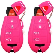 2x New Key Fob Remote Fobik 5 buttons Silicone Cover Fit/For Jeep Commander Grand Cherokee.