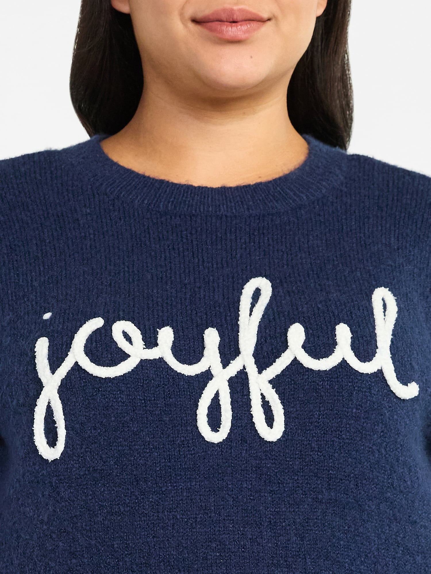 Terra & Sky Women's Plus Holiday Talking Sweater, Midweight, Sizes 0X-4X