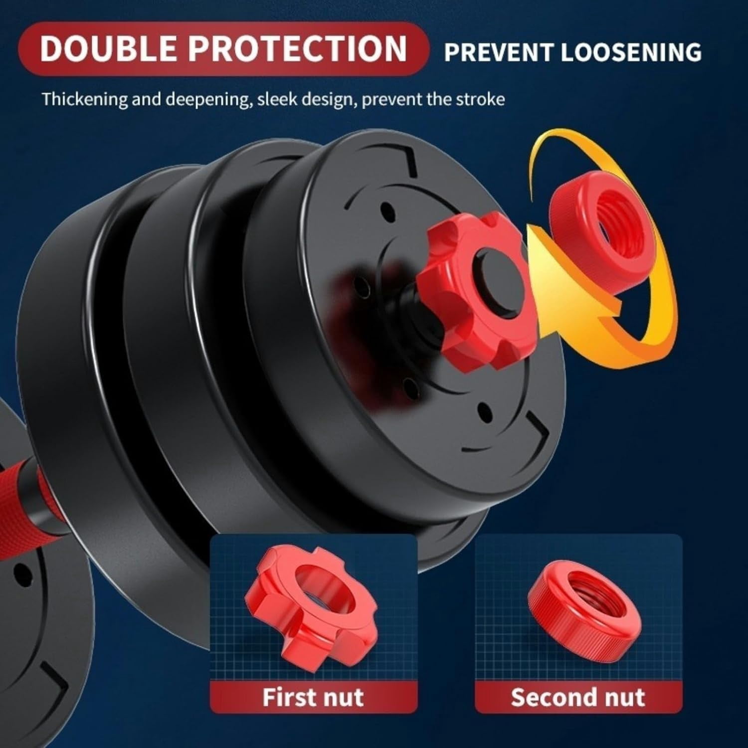 Adjustable Weights Dumbbells Set, Free Weights Dumbbells Set of 2 with Connector, 3 in1 Dumbbells Set Used as Barbell, Push up Stand, Home Gym Fitness Workout Equipment for Men and Women