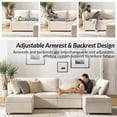 thumbnail image 4 of Tina's Home Modular Sectional Sofa with Washable Covers, Pet-Friendly Fabric Modern Oversized 8 Seater U-Shaped Sofa for Living Room Apartment, Beige, 4 of 9