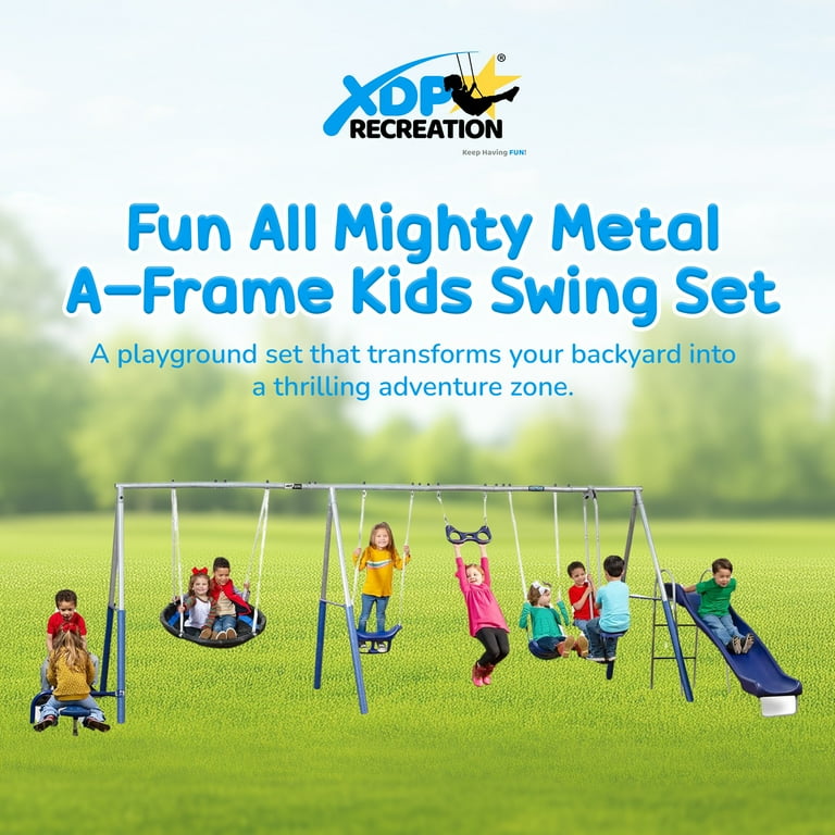 XDP Large All-Mighty Metal Swing Set For Older Kids with Super
