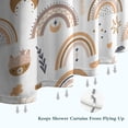 thumbnail image 6 of White Boho Bohemia Rainbow Sun Moon Pattern Shower Curtain 72"x84" ,Bathroom Decorative Shower Curtains Set with 12 Hooks,Modern Waterproof Washable Shower Curtain, 6 of 6