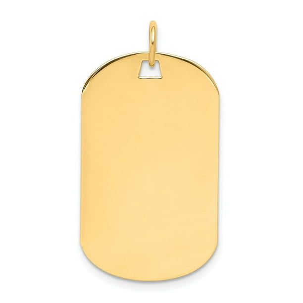 AA Jewels - Solid 14k Yellow Gold Plain .013 Gauge Engravable Dog Tag ...